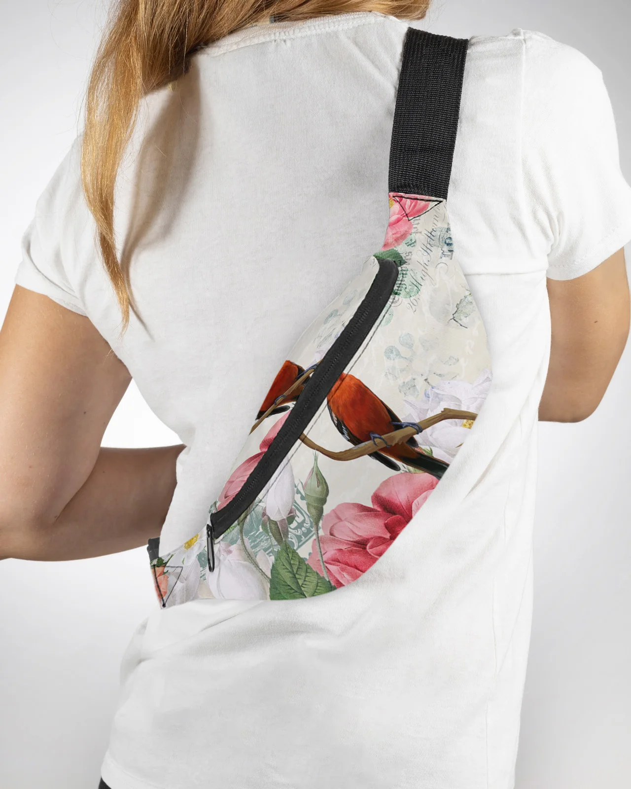 

Vintage Flowers And Birds Men Women Waist Bag Fanny Pack Purse Large Phone Belt Bag Wallet Pouch Waterproof Banana Hip Bags