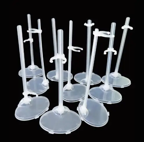 

10pcs Doll Transparent Clip Waist Bracket Plastic Standing Exhibition Frame Fixed Bracket Doll Accessories