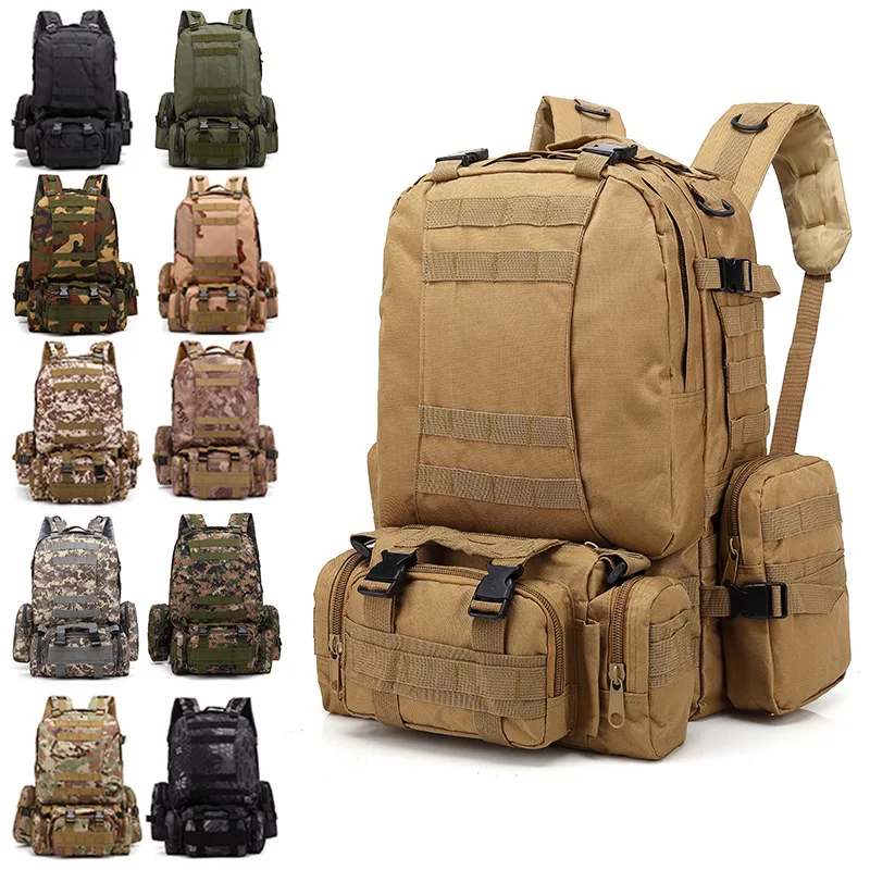 Tactical Backpack Military Waterproof Backpacks 4 In 1 Molle Sport Bag Outdoor Trekking Fishing Hiking Camping 3D Rucksack