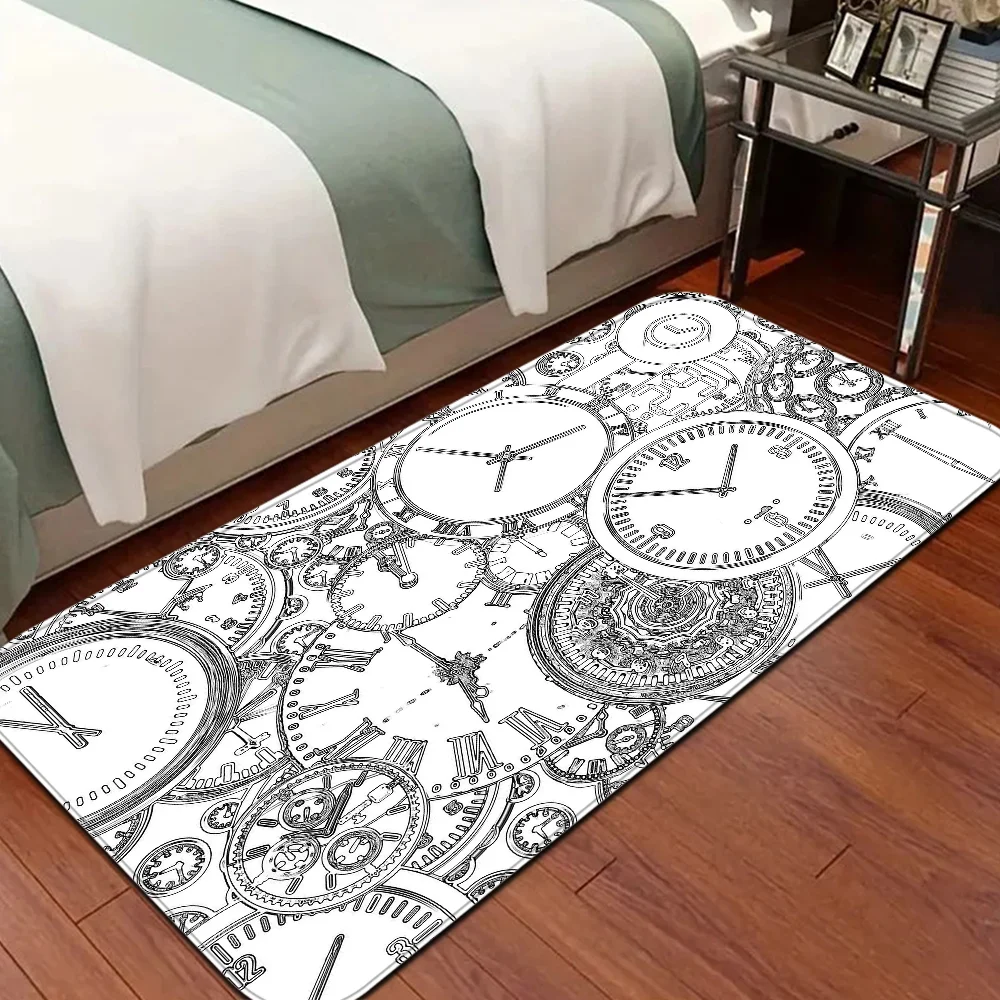 Time travel Room Mats Cheaper Anti-slip Modern Living Room Balcony Printed Welcome Rug 3