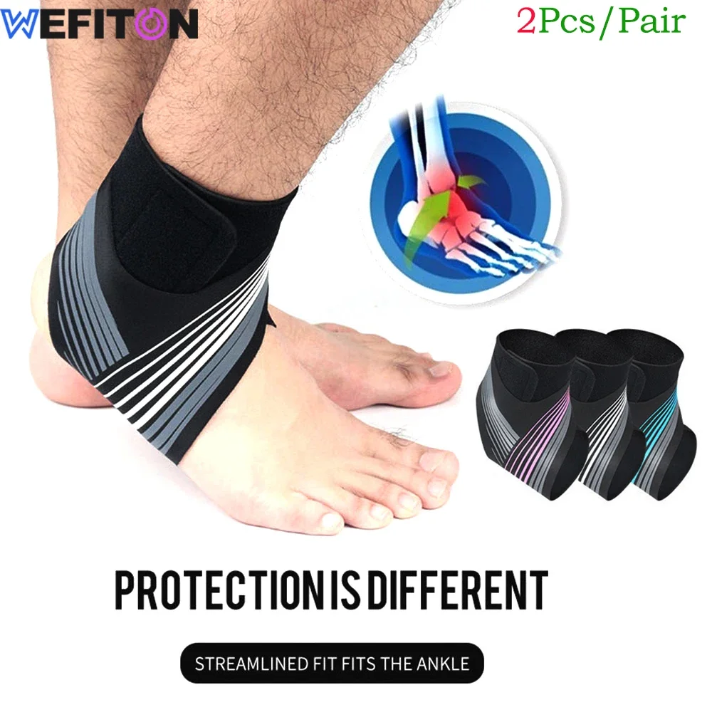 

1Pair Ankle Braces for Men Women - Adjustable Compression Ankle Support Wraps Strap for Sports,Plantar Fasciitis,Injury Recovery