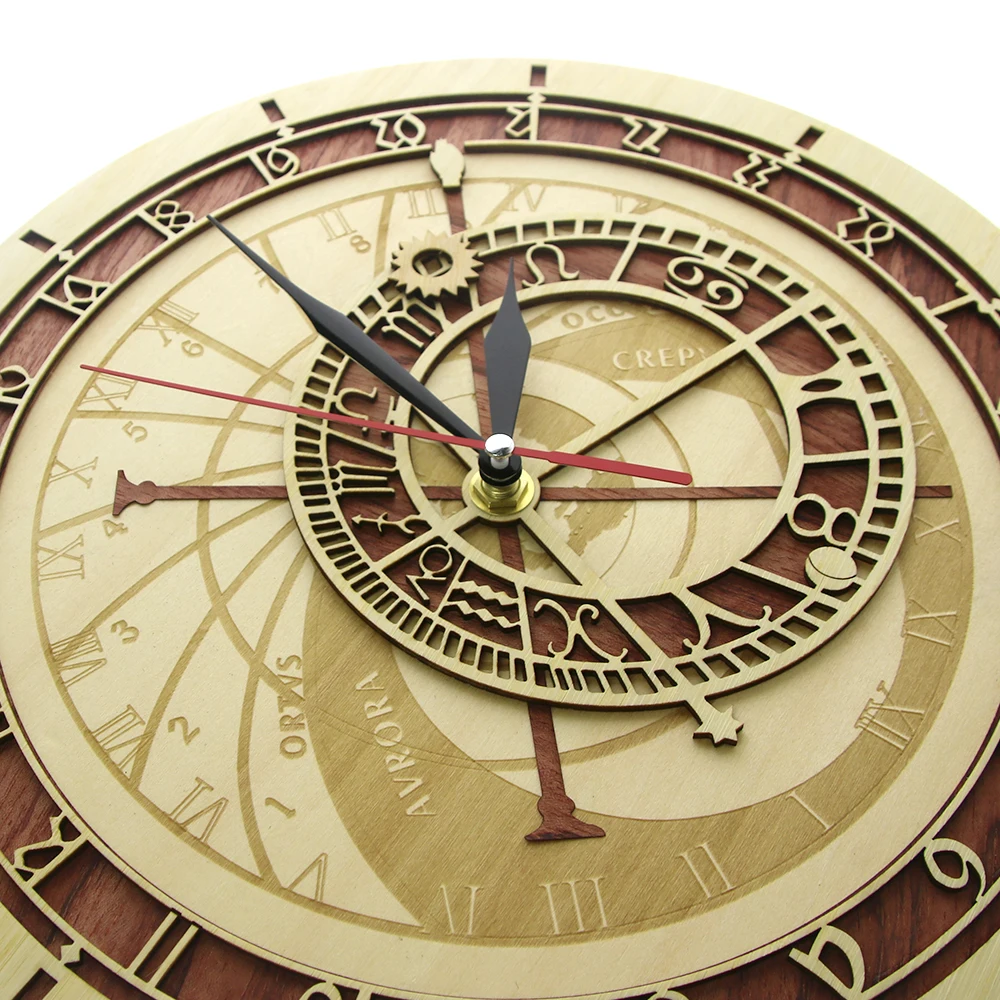 Bamboo Medieval Astrology Wall Clock