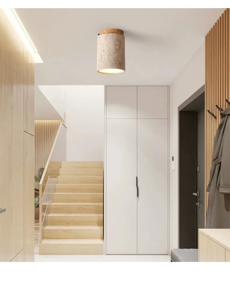 Japanese Style LED Ceiling Downlight Surface Mounted Wood Image 11