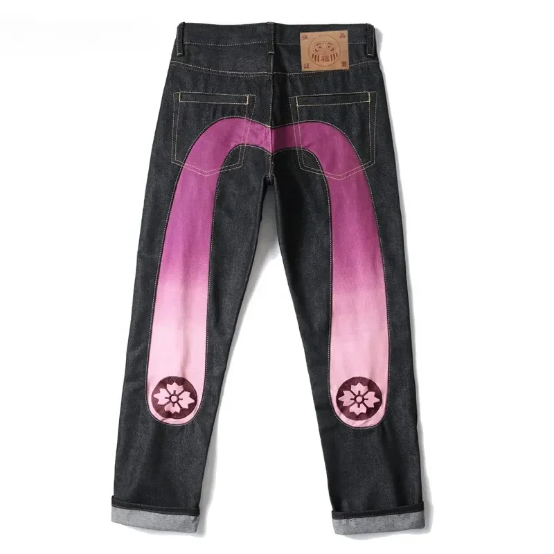 New Y2k jeans American retro hip hop fashion print jeans male Harajuku punk Gothic wide pants couple casual straight street wear