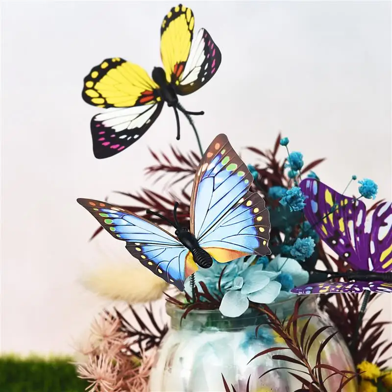 Bunch of Butterflies Garden Yard Planter Colorful Whimsical Butterfly Stakes Decoracion Outdoor Decor Flower Pots Decoration butterfly decoration garden art decor