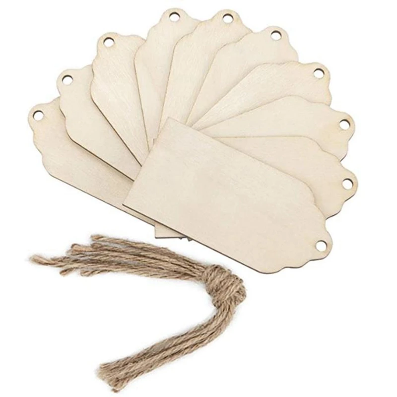 

100Pcs Mini Wooden Tag,Unfinished Hanging Wooden Tag With Hole DIY Christmas Holiday Decoration-Drop Ship