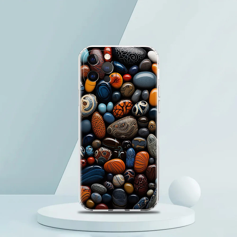 Elegant Transparent Stone-Patterned Phone Case - Soft Shell Cover