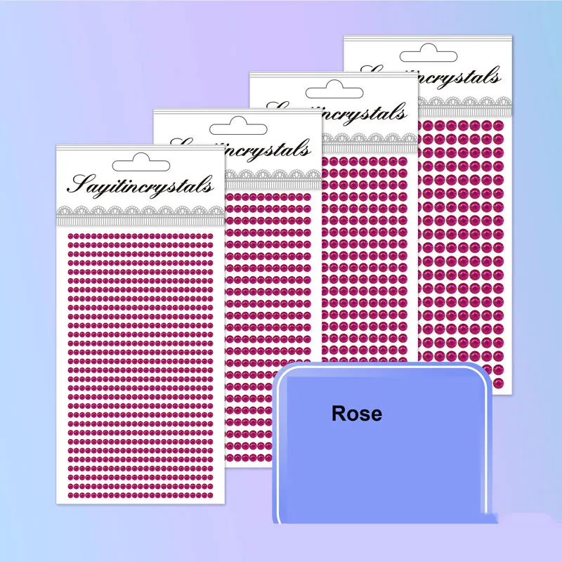 thumbnail image 1 of Pegatinas autoadhesivas de diamantes de imitación de 3/4/6MM, adornos, pegatinas redondas coloridas de diamantes de imitación para manualidades DIY, decoración de Maquillaje facial para uñas, 1 of 5