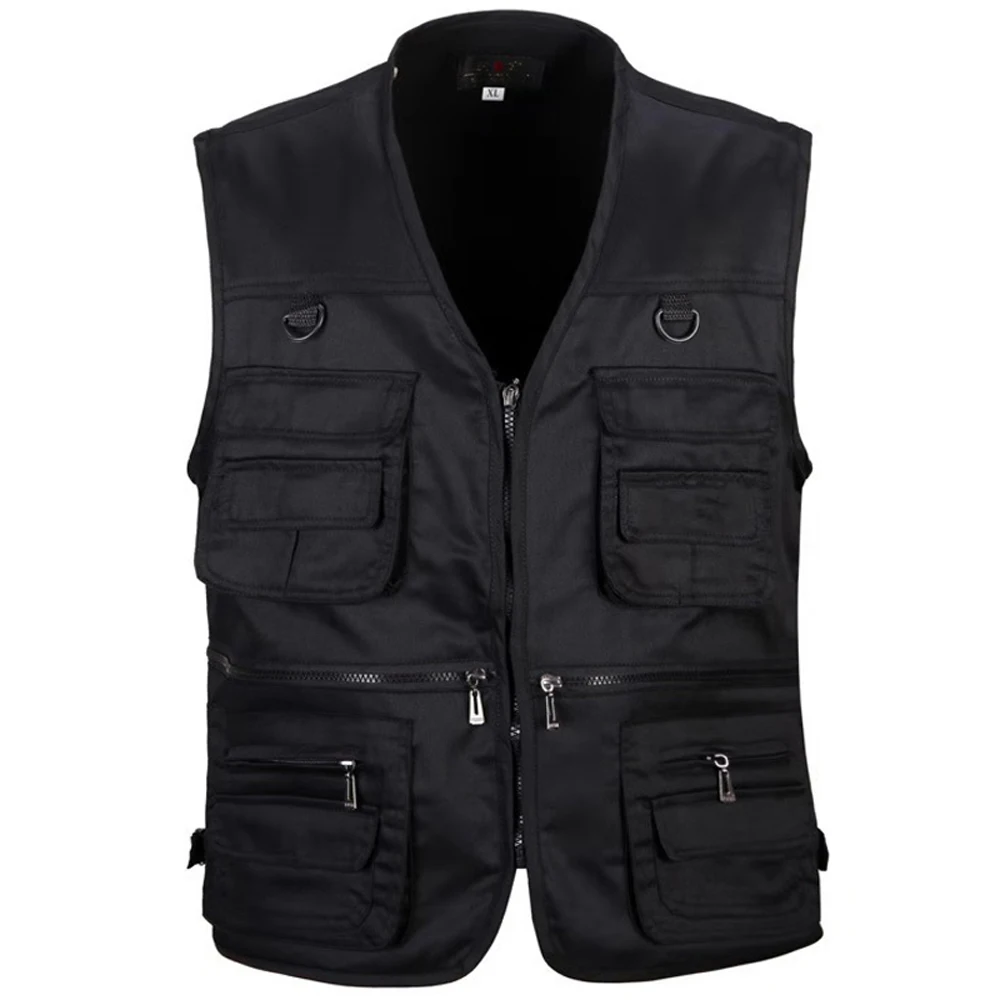 Summer Men Tactical Hiking Fishing Vest Multi-pocket Photographer Waistcoat Outdoor Leisure Male Thin Cargo Jacket Vests S-6XL