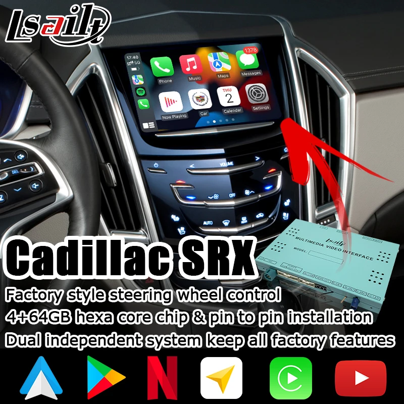 Android / Carplay Interface Box For Cadillac Srx Xt5 Xts Gps Navigation