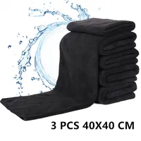 3 Thickened Black Microfiber Towels, Household Towels, Car Cleaning Cloths Multipurpose Wipes 1