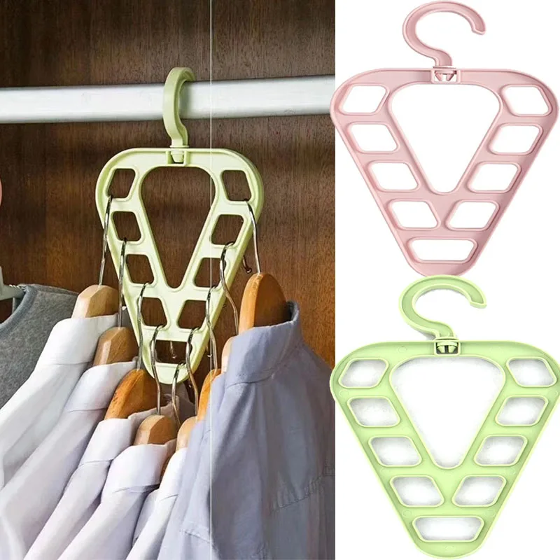 9 Holes Clothes Hanger Organizer Multifunction Drying Racks Triangle