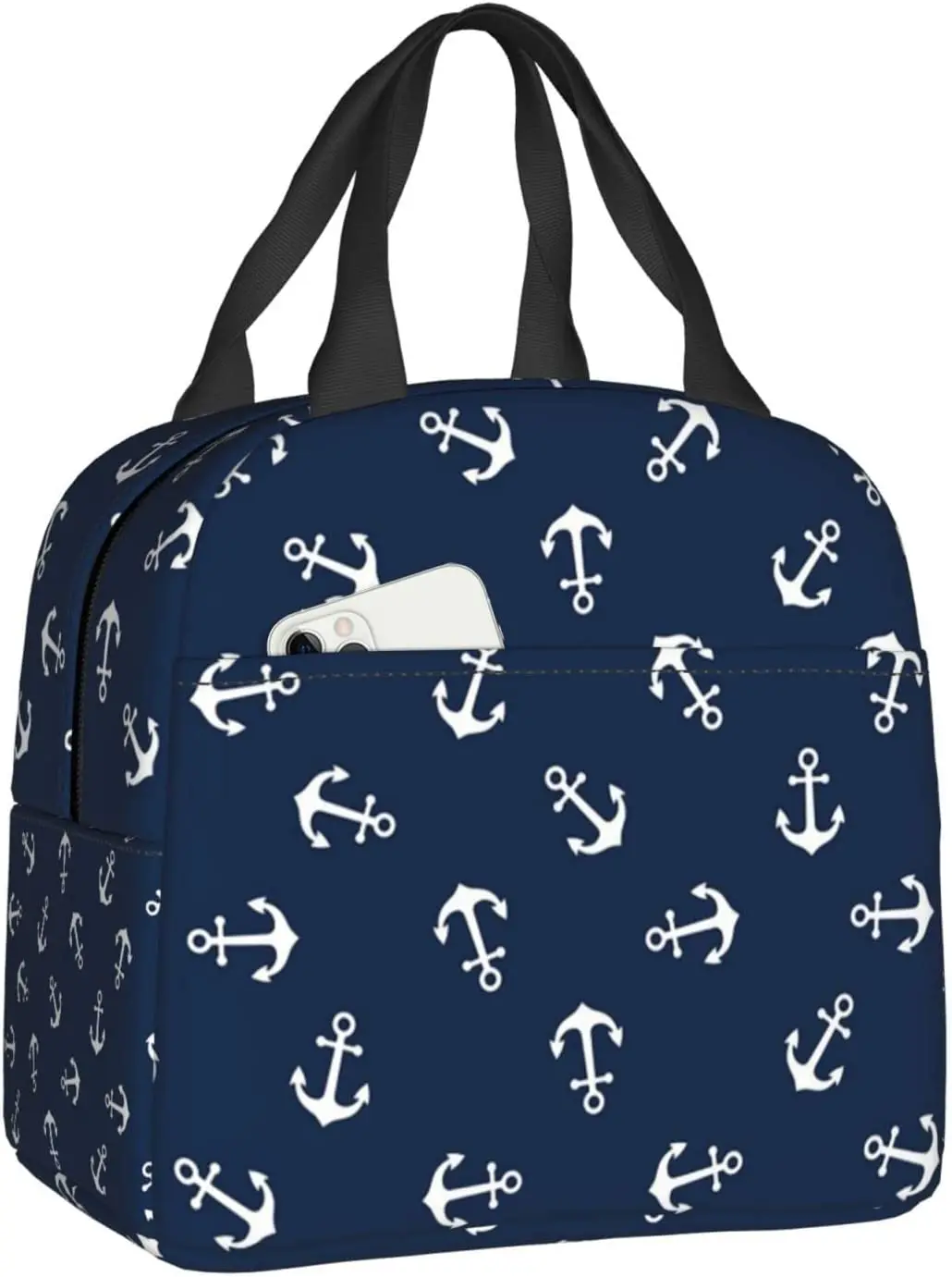 

Anchor Navy Lunch Bag Insulated Reusable Lunch Box Thermal Tote Bag Container Cooler Bag for Women Men Travel/Picnic/Work/Beach