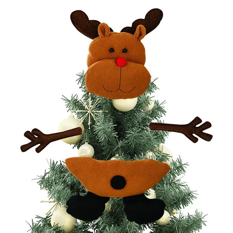 Decorazione Natalizia Albero Di Natale Alce Topper Capodanno Treetop Ornament Posable Arms Cute Christmas Topper For Holiday Party