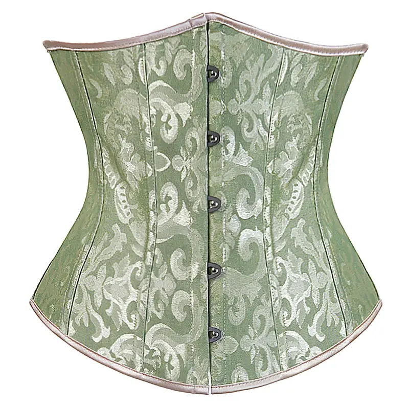 Underbust Corset Plus Size Gothic Corset Cincher Medieval Corsets for Women Jacquard Vintage Waist Corset Top Black White Purple - Image 18