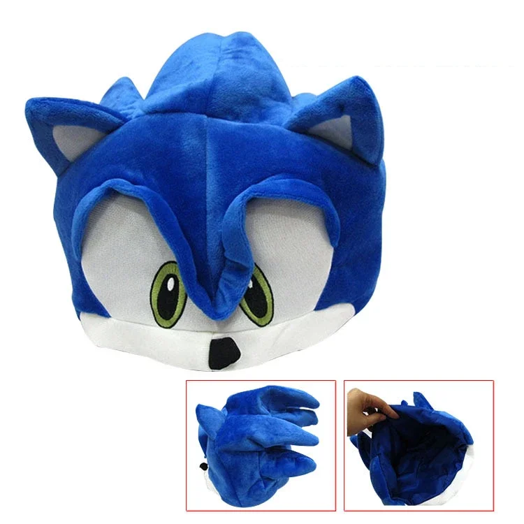 Poupée d'action Sonic, chapeau en peluche, jouet Anime Cosplay hérisson bleu, chapeau de dessin animé, mignon garçon et fille, jouets d'anniversaire, cadeau de fête