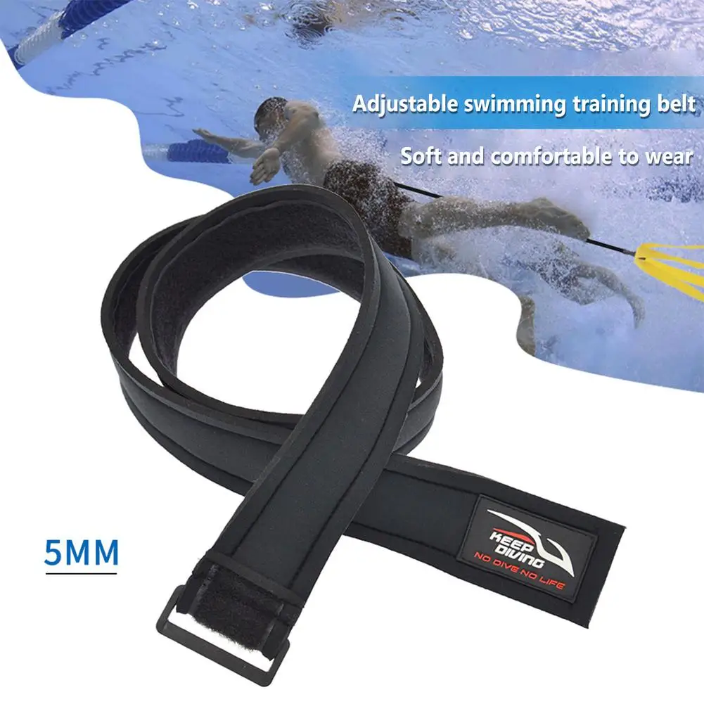 

5mm Swim Training Resistance Belt Adjustable Lightweight Wear-resistant Swim Pool Safety Training Band Dropship