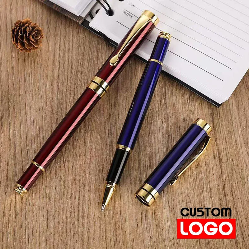 

50pcs Metal Custom Engraved Gel Pen Office School Signature Gifts Customizable LOGO Stationery Supplies Wholesale Office