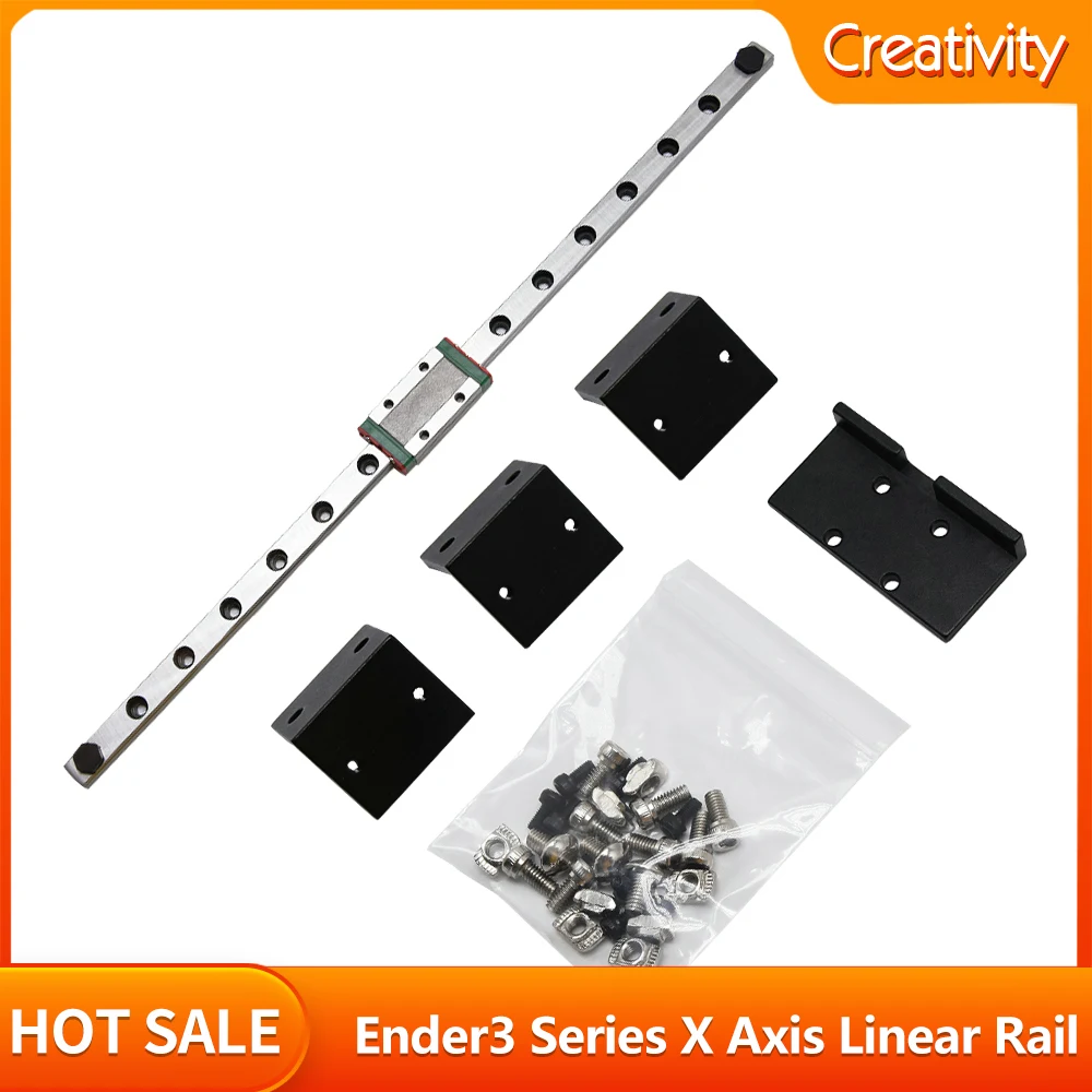 Creativity Ender3/Ender3 V2 X axis MGN9H Linear Rail 315MM Length Upgrade Kit for Ender3/Ender 3 pro/ V2 3D Printers ender 3 x axis mgn9h 315mm linear rail kit for ender 3 v2 ender 3 pro linear mod bracket 3d printer upgrade accesorios