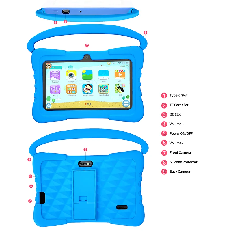 7 Inch Kids Tablet Android11 64G Learning Education Tablet WiFi Safety Eye Protection Screen Toddler Educational Toy Gift 6