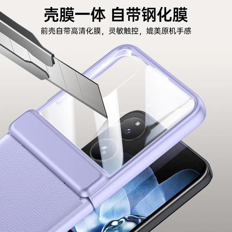 Luxury Electroplating Leather Flip Case with Shockproof Bumper and Camera Protection