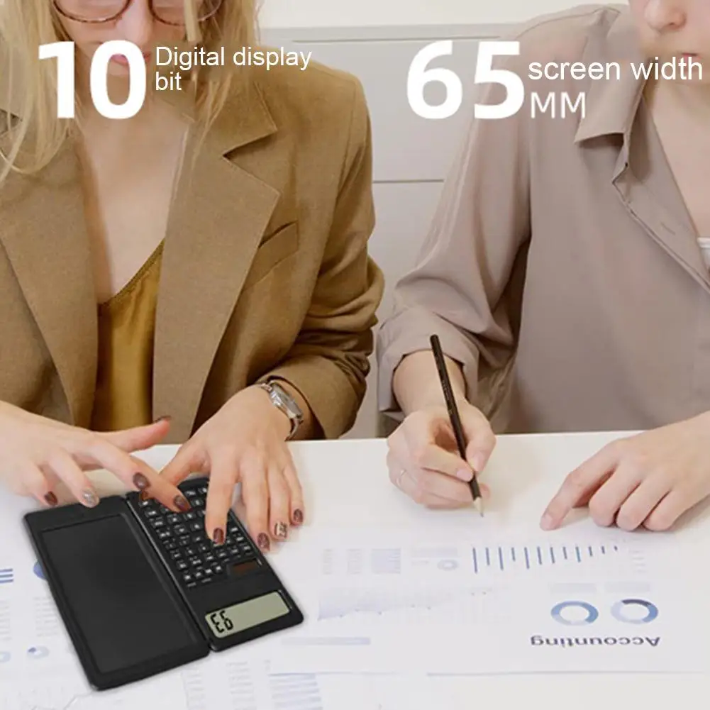 Foldable Calculator & 6 Inch LCD Writing Tablet Digital Drawing Pad With Stylus Pen Erase Button Lock For School Office Business
