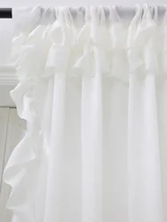 Elegant White Velvet Double Hat Curtains for Living Rooms, Bedrooms, and Celebrations (White)