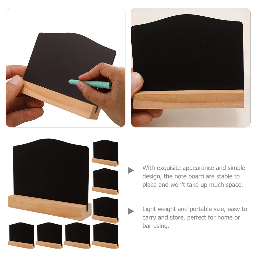 8pcs Mini Double-sided Blackboards Message Board Chalk Sign Message Board Sign Tabletop Blackboard Chalk Table Display wooden blackboard wooden chalkboard