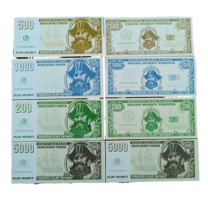 100PCS Pirate Currency Banknotes Props Festival Paper Money Kids Toys New Face Value Prop Game Banknote Home Halloween Decor