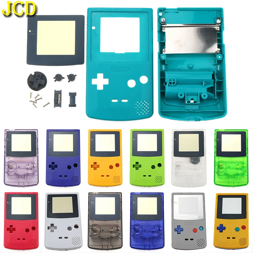 JCD-Coque de jeu en plastique pour documents délibérément garçon, coque de console GBC, kits de boutons, autocollant à vis, pièce d'étiquette