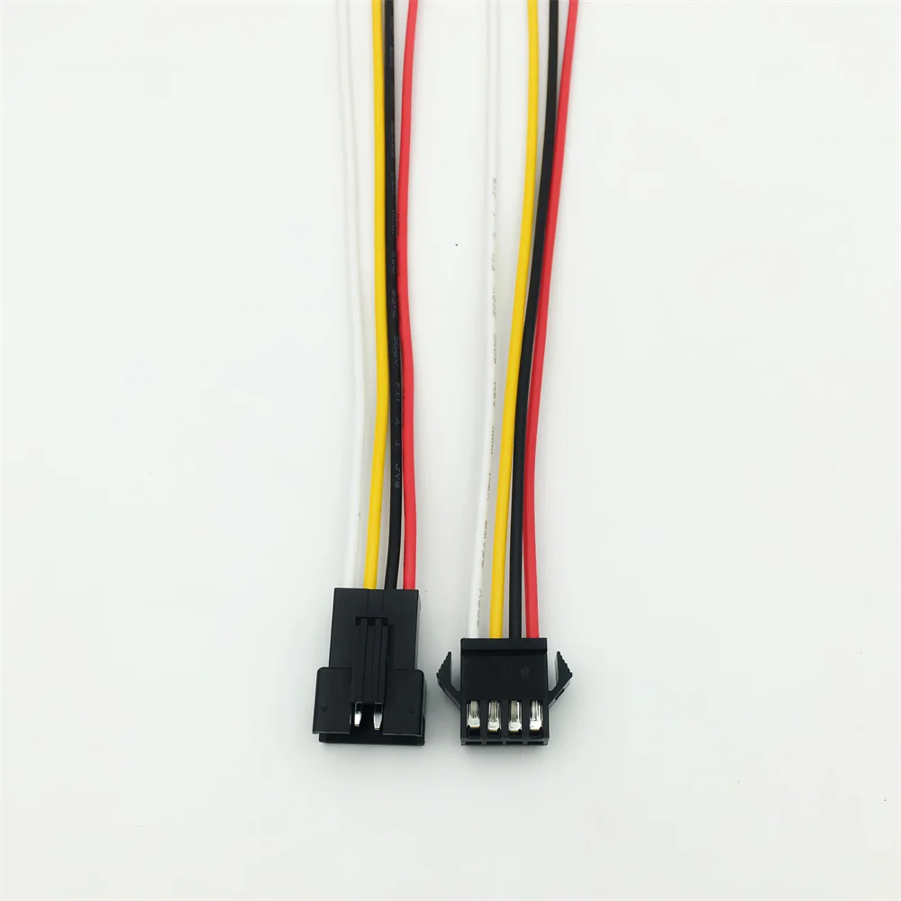 100 쌍 4 핀 LED 스트립 JST SM 2.54mm 커넥터 암수 어댑터 플러그 JST 커넥터 터미널 길이 20CM 22AWG