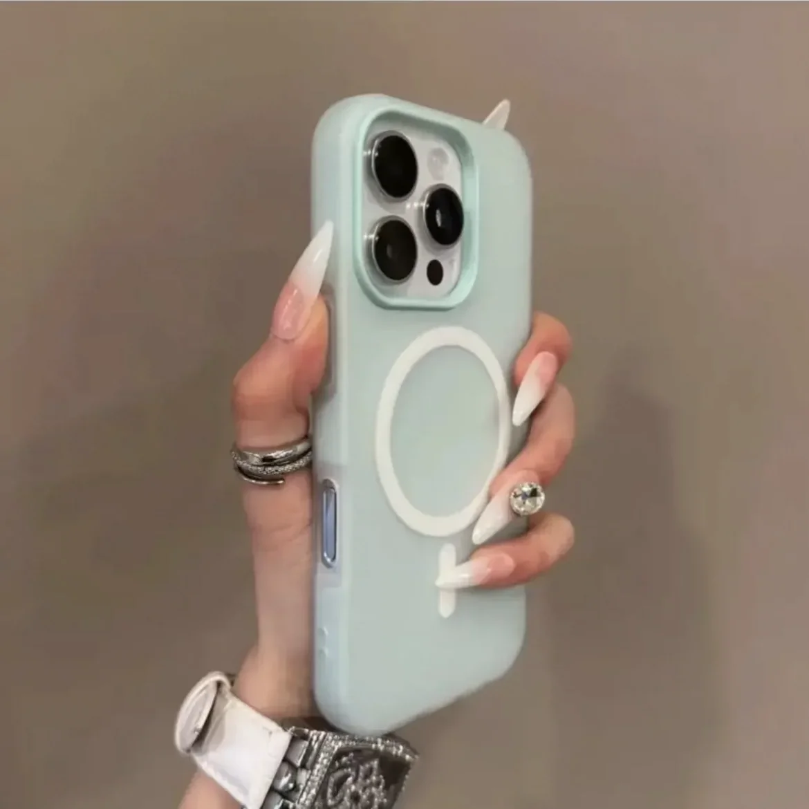 Dual-Color Jelly Magnetic Charging Phone Case with Shockproof Soft Cover