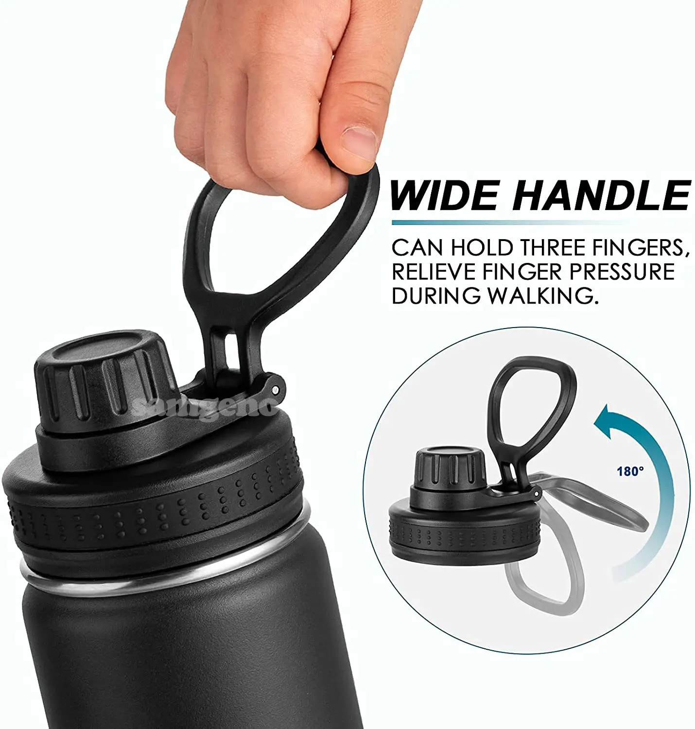 Insulated Stainless Steel Sport Water Bottle, 32 oz | Wide Mouth, Double Wall Vacuum-Sealed, Leakproof Lid