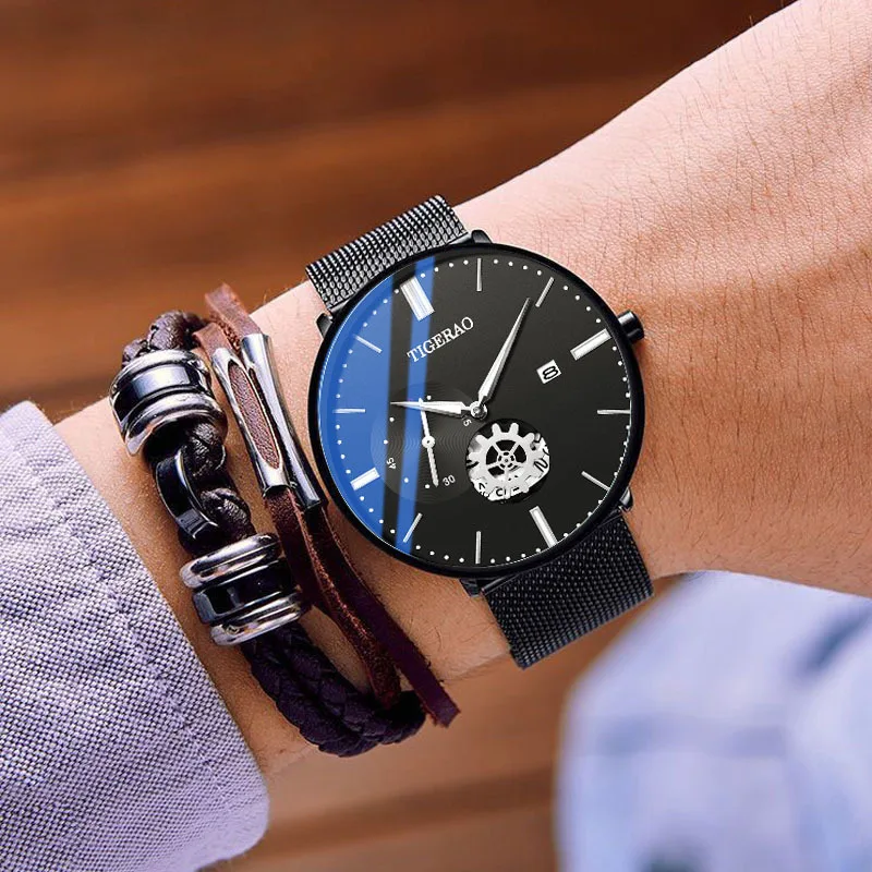 

Ultra Thin Brand Watch Men Stainless Steel Business Date Clock Waterproof Luminous Watches Mens Luxury Sport Quartz Wrist Watch