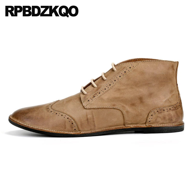 Zachte Runway Populaire Luxe Europese Italiaanse Mannen Schoenen Merken  Mode Flats Lace Up Hoge Top Tan Oxfords Britse Stijl Rijden|Casual schoenen  voor Mannen| - AliExpress