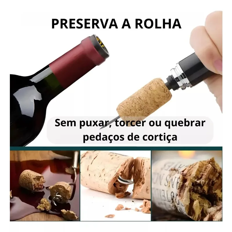 Portable Air Pump Wine Bottle Opener with Built-in Foil Cutter – Easy Cork Removal for Wine Lovers