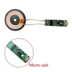 Universal Wireless Charger Transmitter Module with Metal Circuit Board and Coil, Micro/Type - C Port (5W)
