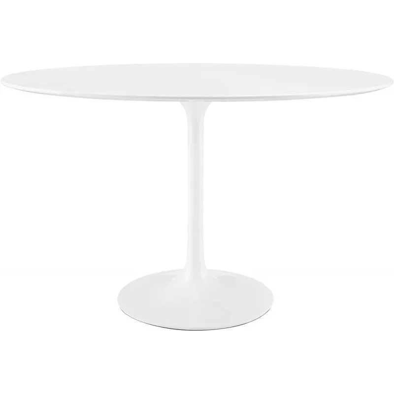 

Современный обеденный стол Modway Lippa, 48 дюймов, среднего века, с овальной поверхностью и основанием-подставкой белого цвета
