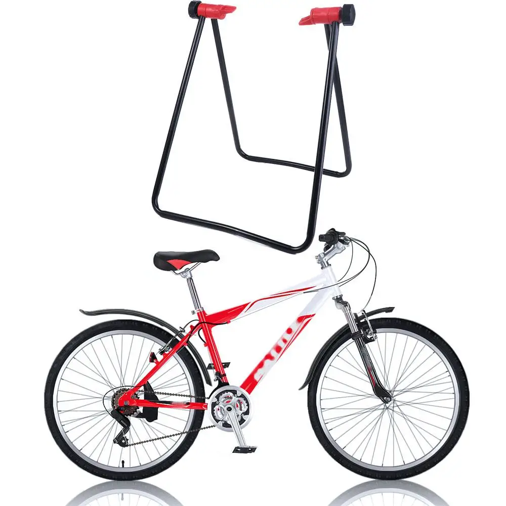 Bicycle Folding Floor Stand Mountain Bike Triangle Vertical Stand Aluminum Alloy Bike U-Shaped Parking Rack Hub Repair Bracket bicycle parts