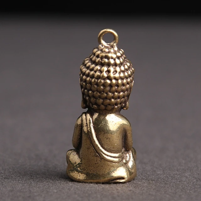 Shakyamuni Buddha Szobor Mini Bronz Kis Jelenet Kiegészítők Kulcstartó Tea Asztal Lakberendezése - Image 3