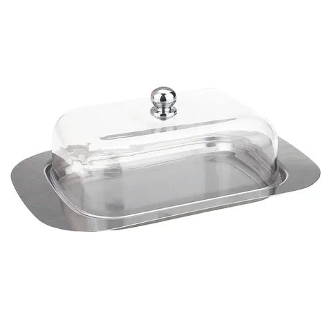 

Stainless Steel Butter Storage Box Cake Bread Fruit Container Steak Salad Biscuit Serving Tray Restaurant Hotel Kitchen