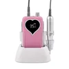 Hot Sale OEM Professional Heart Shape HD Display 35000rpm Electric Rechargeable Cordless Nail Drill Machine Portable Manicure 2