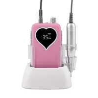 Hot Sale OEM Professional Heart Shape HD Display 35000rpm Electric Rechargeable Cordless Nail Drill Machine Portable Manicure 2