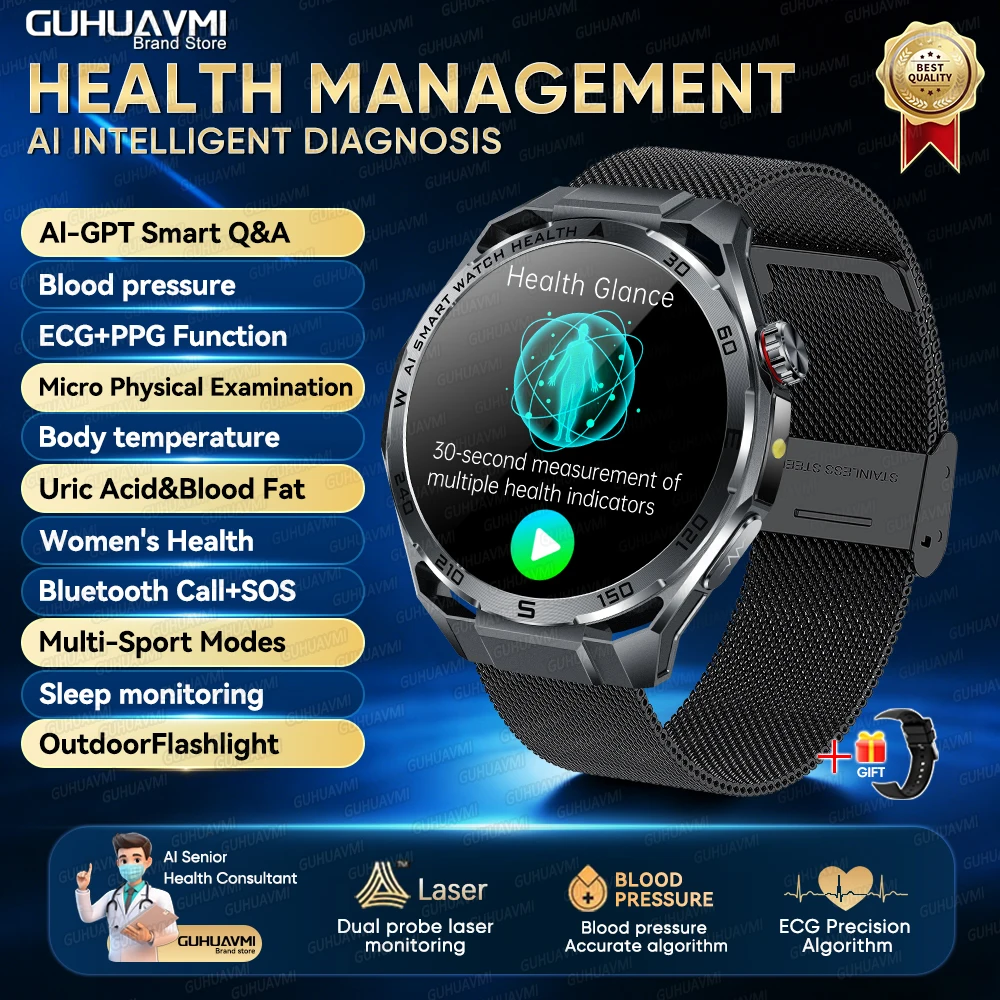 2026 Accurate Diagnosis AI Health Smart Watch ECG Heart analysis thumbnail 6
