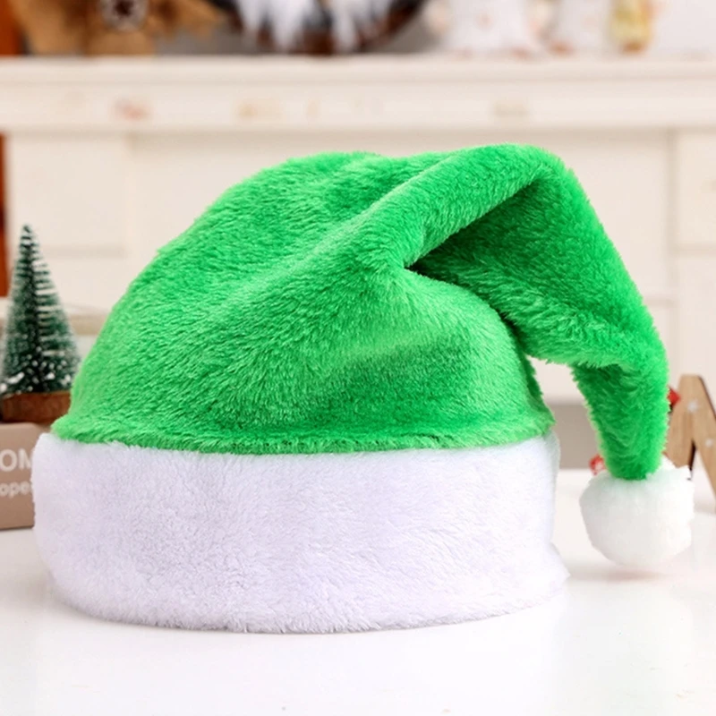 9 Colors Adults Kids Christmas Plush Hat Home Decoration Role-play Santa Claus Accessories Festival Party Headgear for Men Women