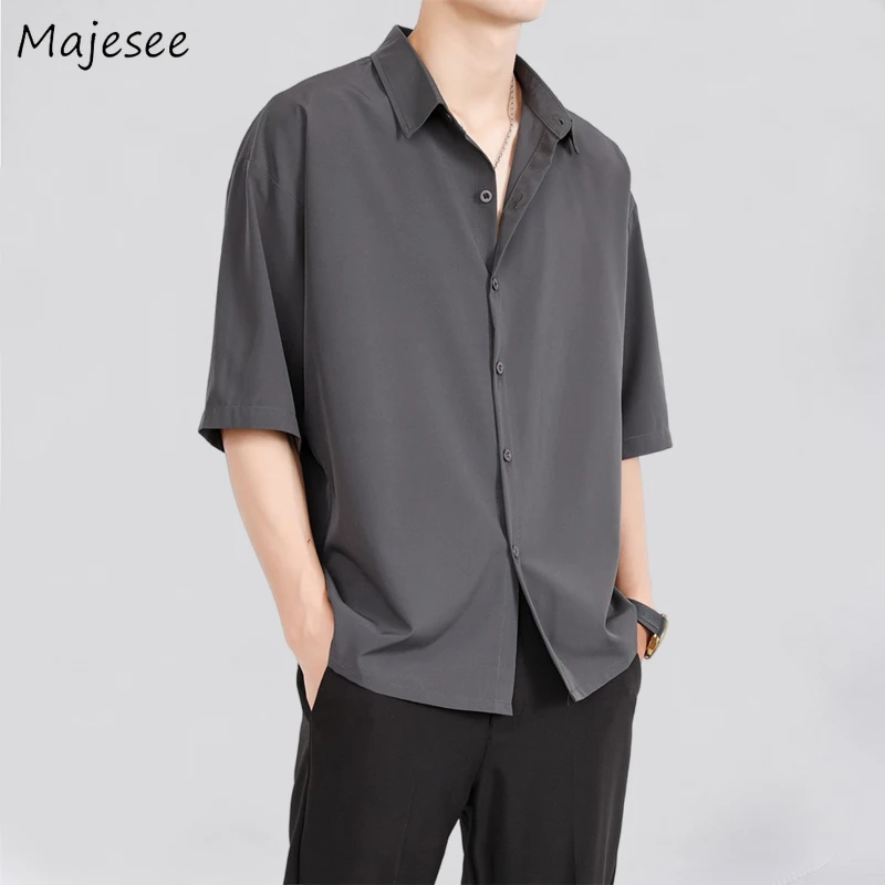 

Рубашка мужская с коротким рукавом, модная повседневная универсальная блуза из вискозы, в стиле Харадзюку, Y2k, красивая, на лето