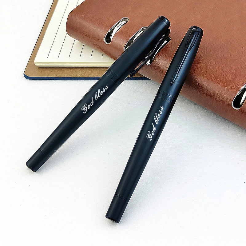 

Fashionable Metal Business Signature Pen Personalized Custome Logo Carving Name Advanced Enterprise Gift Black Water Pen Gift