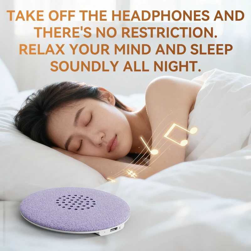 Compact Under-Pillow Bluetooth Speaker with White Noise and HiFi Stereo Audio