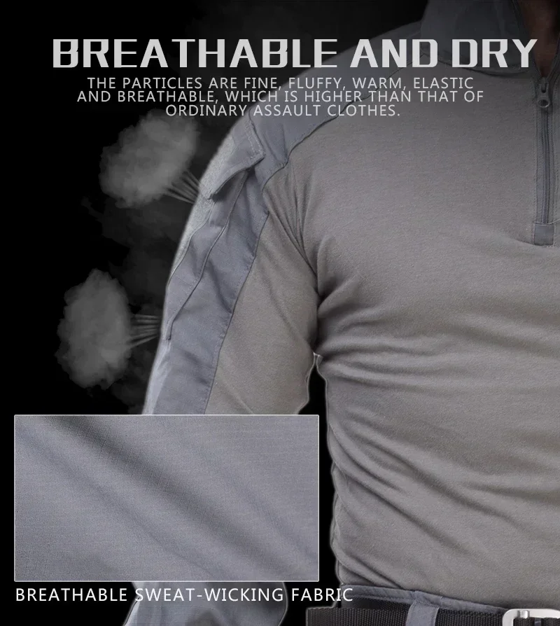 Combat Uniform Tactical Shirts G3 Camo Hiking Shirts Hunting Clothes Wear-resisting Men Clothing Camping Cargo Pants Elasticity 3