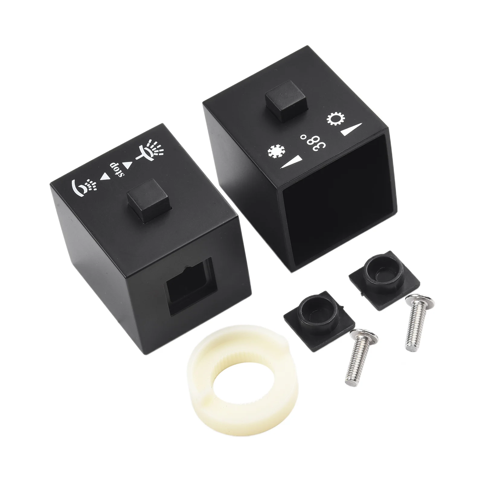 1 Pair Square Shower Temperature Control Handle Knob Black Thermostatic Handle Shower Bathroom Parts